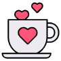 Coffee Cup And Pink Hearts icon