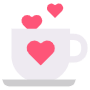 Coffee Mug And Pink Hearts icon