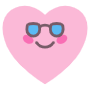 Cool Pink Cute Heart Emoji icon