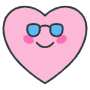 Cool Pink Heart Emoji icon