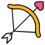 Cupids Arrow And Pink Heart icon
