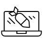 Cyber Attacks Security Threats Laptop Black Outline free icon for commercial use