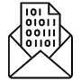 Cyber Security Encrypted Mail Message Black Outline free icon for commercial use