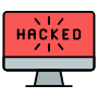 Cyber Security Hacked Computer Screen icon