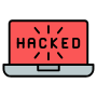 Cyber Security Hacked Laptop Screen icon