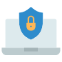 Cyber Security Laptop Protection Shield icon