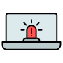 Cyber Security Laptop Threats Warning icon