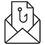 Cyber Security Mail Phishing Black Outline icon