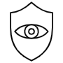Cyber Security Protection Shield Black Outline free icon for commercial use
