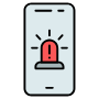Cyber Security Smartphone Threats Warning free icon for commercial use