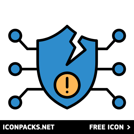 Free Cyber Security Threats Shield Icon, Symbol. Download in SVG & PNG ...