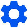 Dark Blue Android Settings free icon for commercial use