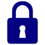 Dark Blue Padlock Secure Locked free icon for commercial use