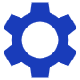 Dark Blue Settings Gear free icon for commercial use