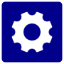 Dark Blue Settings Square free icon for commercial use