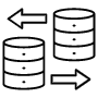 Database Server Storage Arrows Black Outline icon