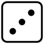 Dice Number Three Black Outline icon