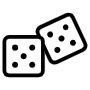 Dices Double Five Black Outline icon