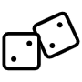 Dices Double Two Black Outline icon