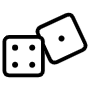 Dices Number Four And One Black Outline icon