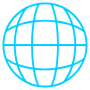 Earth Globe Grid Blue Outline free icon for commercial use