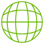 Earth Globe Grid Green Outline free icon for commercial use