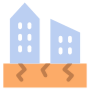 Earthquake Buildings Damage free icon for commercial use