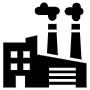 Factory Building And Black Pollution free icon for commercial use