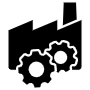 Factory Manufacturing Settings Black free icon for commercial use