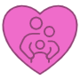 Family Love And Purpe Heart free icon for commercial use