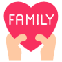 Family Red Heart And Hands free icon for commercial use