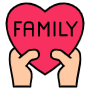 Family Red Heart Love And Hands free icon for commercial use