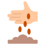 Farmer Or Gardener Seeding By Hand icon