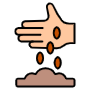 Farmer Seeding And Hand icon