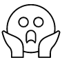 Fear Emoji Black Outline free icon for commercial use