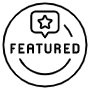 Featured Product Sticker Label Black Outline icon