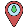 Forest Or Park Red Location Pin free icon for commercial use
