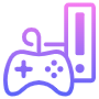 Game Console And Purple Gamepad free icon for commercial use