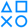 Game Control Buttons Blue Outline free icon for commercial use