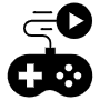 Gameplay Or Playing Game Black Gamepad free icon for commercial use