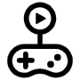 Gameplay Play Gaming Symbol Black Outline free icon for commercial use