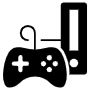 Gaming Console And Black Gamepad free icon for commercial use