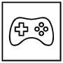 Gaming Joystick Or Controller Square Black Outline free icon for commercial use