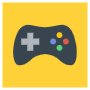 Gaming Joystick Or Controller Yellow Square Symbol free icon for commercial use