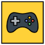 Gaming Joystick Yellow Square Symbol free icon for commercial use