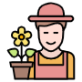 Gardener And Yellow Flower icon