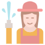 Gardener Farmer Woman And Watering icon