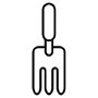 Gardening Rake Black Outline free icon for commercial use