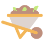 Gardening Wheelbarrow And Soil free icon for commercial use