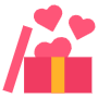 Gift Box And Love free icon for commercial use